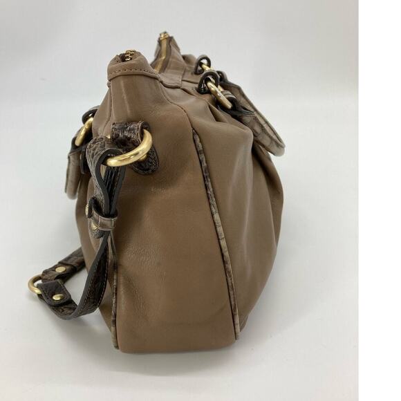 Brahmin, brown leather womens shoulder bag with snake print - Picture 4 of 10